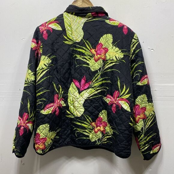 Vintage Blair Quilted Silk Floral Jacket Medium - Picture 5 of 5